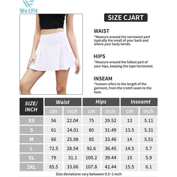We1Fit Pleated Tennis Skirt for Women Pockets High Waist Golf Skirts Skorts XXL - Picture 5 of 16